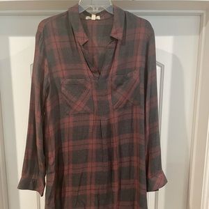 Anthropologie- Cloth and Stone Plaid Dress